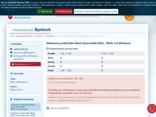 Praktický lékař pro dospělé - MUDr. Iva Mrázková