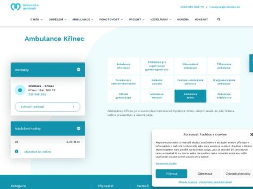 Gynekologická ambulance - Nemocnice Nymburk