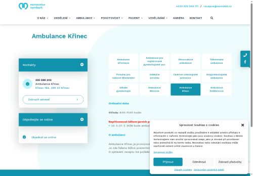 Zobrazit webové stránky Gynekologická ambulance - Nemocnice Nymburk