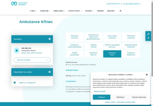 Zobrazit webové stránky Gynekologická ambulance - Nemocnice Nymburk