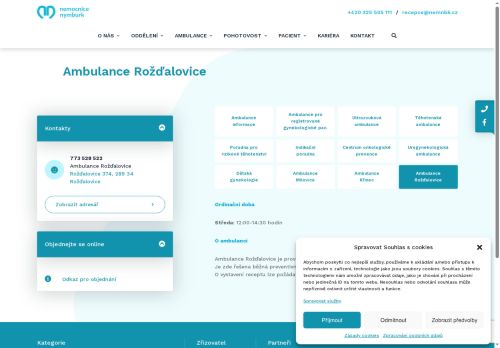 Zobrazit webové stránky Gynekologická ambulance - Nemocnice Nymburk