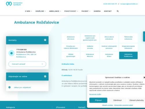 Gynekologická ambulance - Nemocnice Nymburk