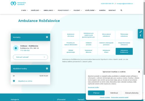 Zobrazit webové stránky Gynekologická ambulance - Nemocnice Nymburk