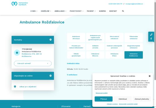 Zobrazit webové stránky Gynekologická ambulance - Nemocnice Nymburk