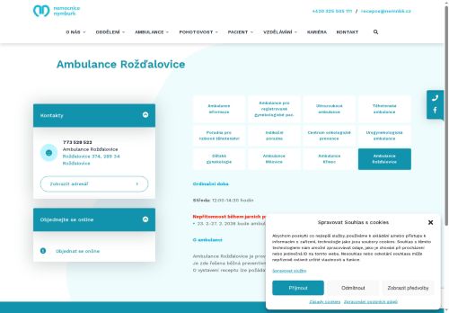 Zobrazit webové stránky Gynekologická ambulance - Nemocnice Nymburk