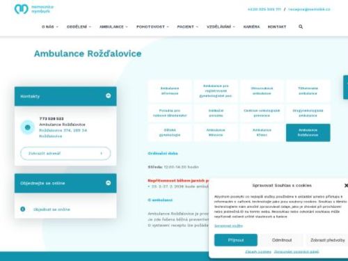 Gynekologická ambulance - Nemocnice Nymburk