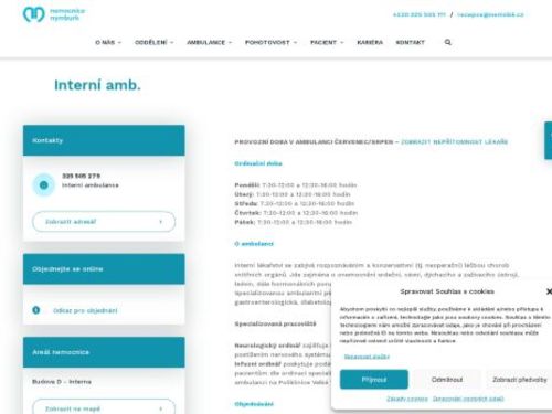 Interní ambulance - Nemocnice Nymburk