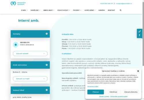 Zobrazit webové stránky Interní ambulance - Nemocnice Nymburk