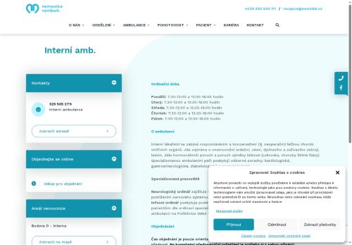 Zobrazit webové stránky Interní ambulance - Nemocnice Nymburk
