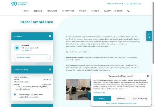 Zobrazit webové stránky Interní ambulance - Nemocnice Nymburk