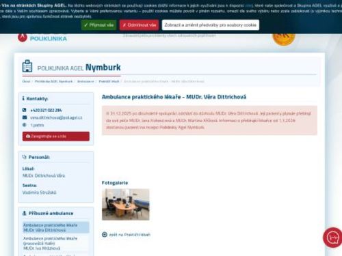 Praktický lékař pro dospělé Poliklinika AGEL Nymburk - MUDr. Věra Dittrichová