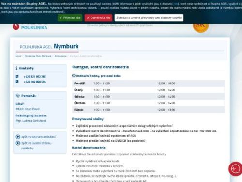 Rentgen, kostní denzitometrie - Poliklinika AGEL Nymburk