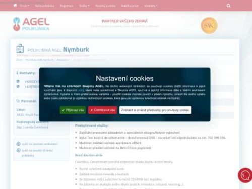 Rentgen, kostní denzitometrie - Poliklinika AGEL Nymburk