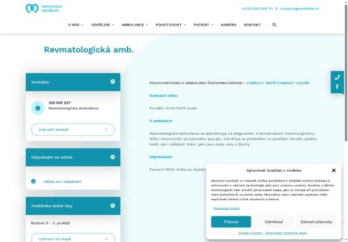 Zobrazit webové stránky Revmatologická ambulance - Nemocnice Nymburk