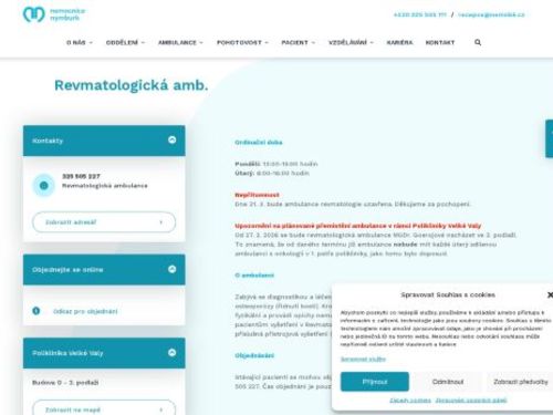 Revmatologická ambulance - Nemocnice Nymburk