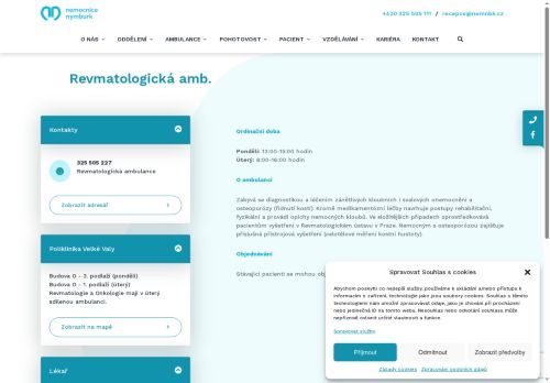 Zobrazit webové stránky Revmatologická ambulance - Nemocnice Nymburk