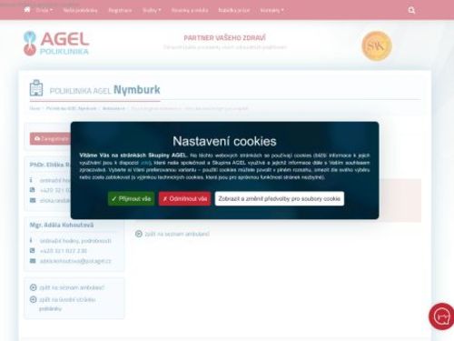 Ambulance klinické psychologie pro dospělé Poliklinika AGEL Nymburk - PhDr. Eliška Randáková, Mgr. Dana Kynclová
