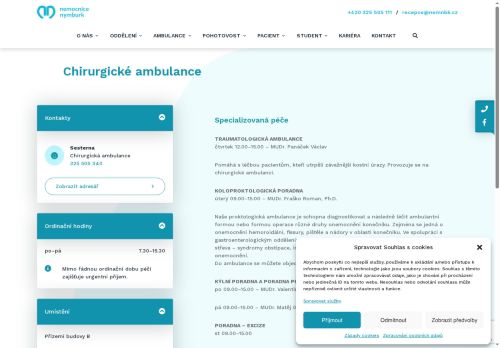 Zobrazit webové stránky Chirurgická ambulance - Nemocnice Nymburk