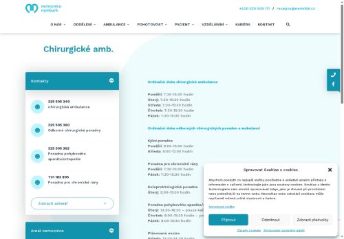 Zobrazit webové stránky Chirurgická ambulance - Nemocnice Nymburk