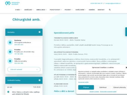 Chirurgická ambulance - Nemocnice Nymburk