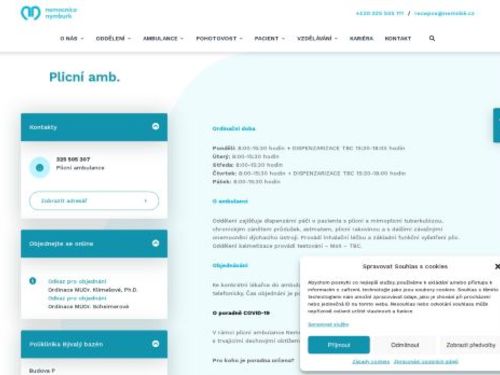 Plicní ambulance - Nemocnice Nymburk