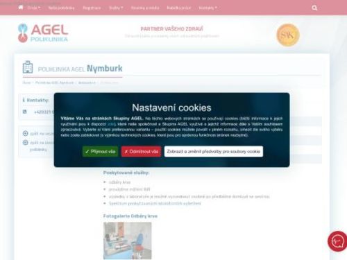 Odběry krve Poliklinika AGEL Nymburk