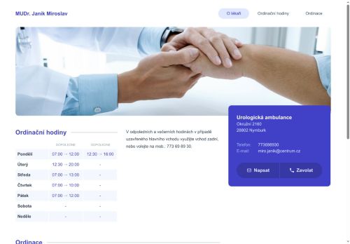 Zobrazit webové stránky Urologická ambulance - MUDr. Miroslav Janík