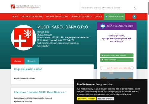 Zobrazit webové stránky Praktický lékař pro dospělé - MUDr. Karel Dáňa