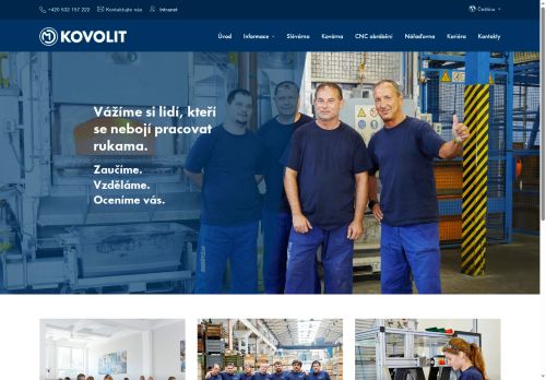 Webové stránky Kovolit a.s., Brno