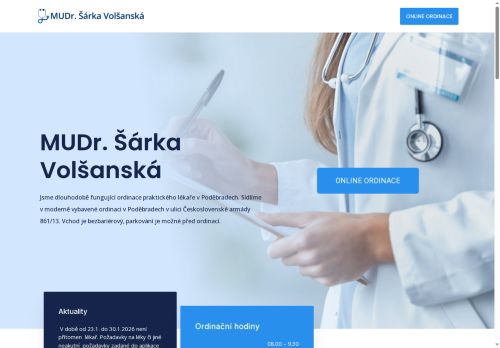 Zobrazit webové stránky Praktický lékař pro dospělé - MUDr. Šárka Volšanská