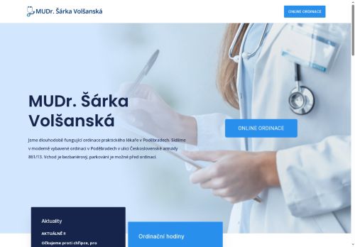 Zobrazit webové stránky Praktický lékař pro dospělé - MUDr. Šárka Volšanská