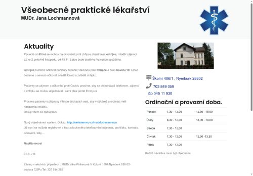 Zobrazit webové stránky Praktický lékař pro dospělé - MUDr. Jana Lochmannová