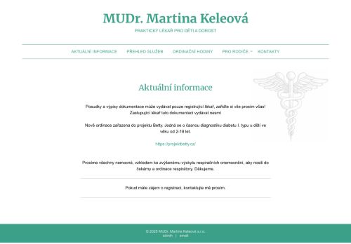 Zobrazit webové stránky Praktický lékař pro děti a dorost - MUDr. Martina Keleová