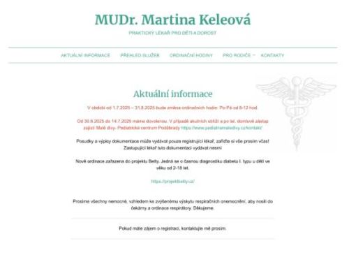 Praktický lékař pro děti a dorost - MUDr. Martina Keleová