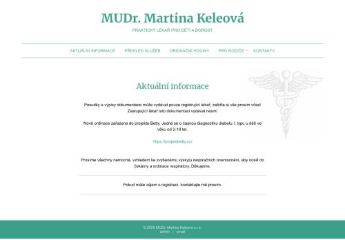 Zobrazit webové stránky Praktický lékař pro děti a dorost - MUDr. Martina Keleová
