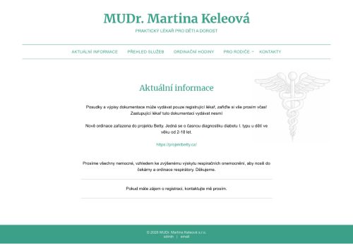 Zobrazit webové stránky Praktický lékař pro děti a dorost - MUDr. Martina Keleová
