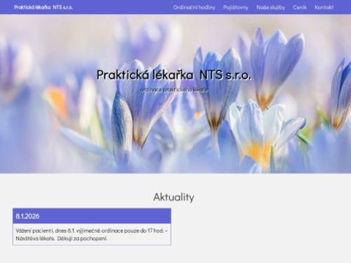 Praktický lékař pro dospělé NTS s.r.o. - MUDr. Nikola Tomanová Sojková