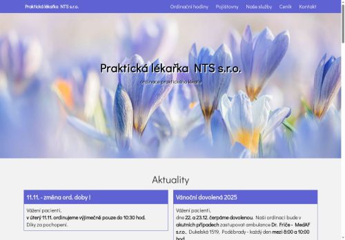 Zobrazit webové stránky Praktický lékař pro dospělé NTS s.r.o. - MUDr. Nikola Tomanová Sojková