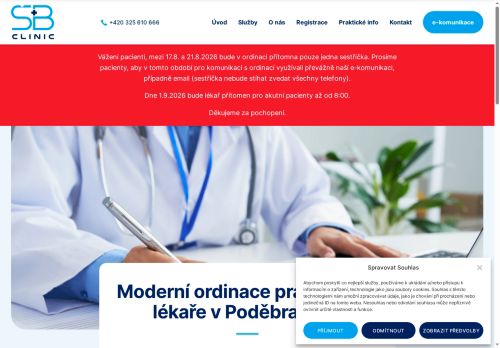 Zobrazit webové stránky Praktický lékař pro dospělé SB Clinic