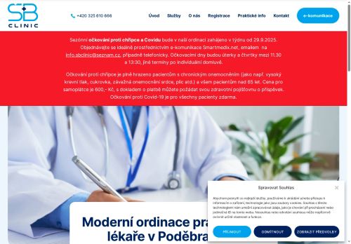 Zobrazit webové stránky Praktický lékař pro dospělé SB Clinic