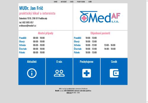 Zobrazit webové stránky Praktický lékař pro dospělé - MUDr. Jan Frič