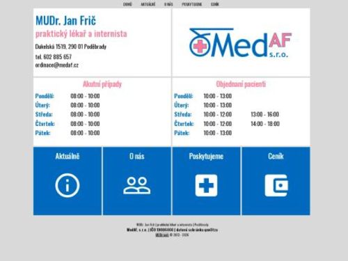 Praktický lékař pro dospělé - MUDr. Jan Frič