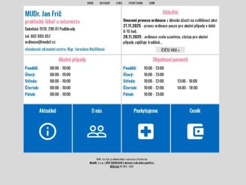 Praktický lékař pro dospělé - MUDr. Jan Frič