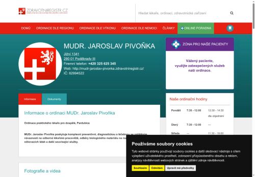 Zobrazit webové stránky Praktický lékař pro dospělé - MUDr. Jaroslav Pivoňka