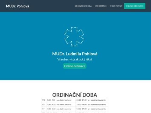 Praktický lékař pro dospělé - MUDr. Ludmila Pohlová