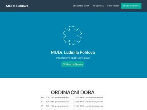 Praktický lékař pro dospělé - MUDr. Ludmila Pohlová