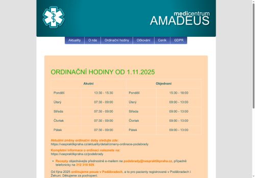 Zobrazit webové stránky Praktický lékař pro dospělé Medicentrum Amadeus - MUDr. Roman Kostinek