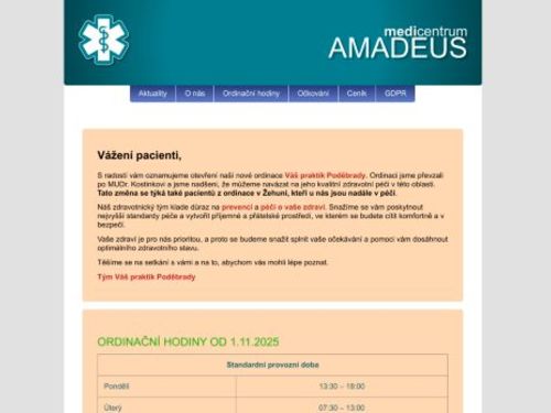 Praktický lékař pro dospělé Medicentrum Amadeus - MUDr. Roman Kostinek