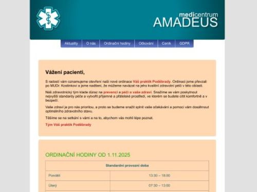Praktický lékař pro dospělé Medicentrum Amadeus - MUDr. Roman Kostinek