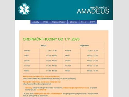 Praktický lékař pro dospělé Medicentrum Amadeus - MUDr. Roman Kostinek
